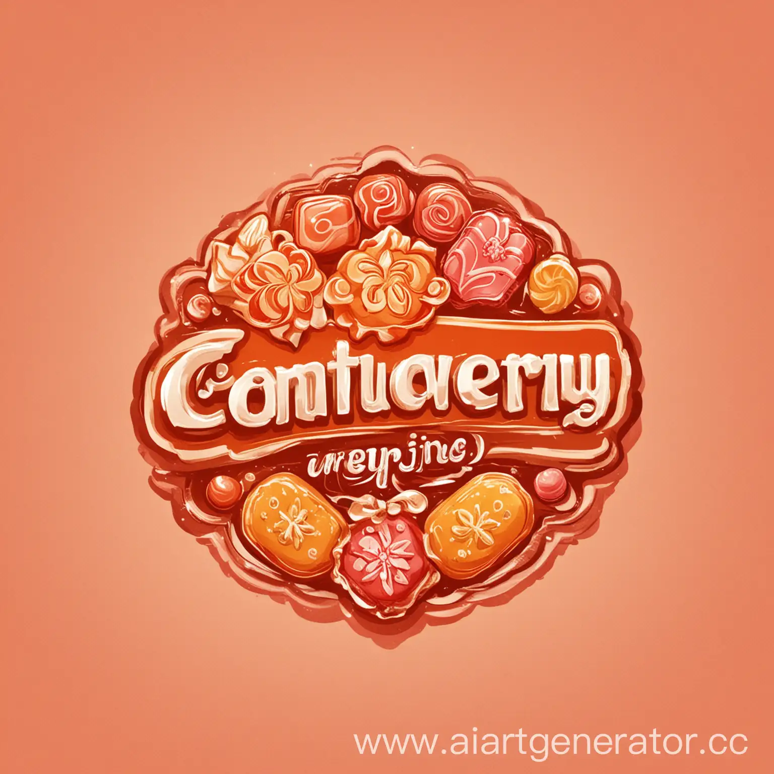 логотип кондитерского сайта в тёплых цветах