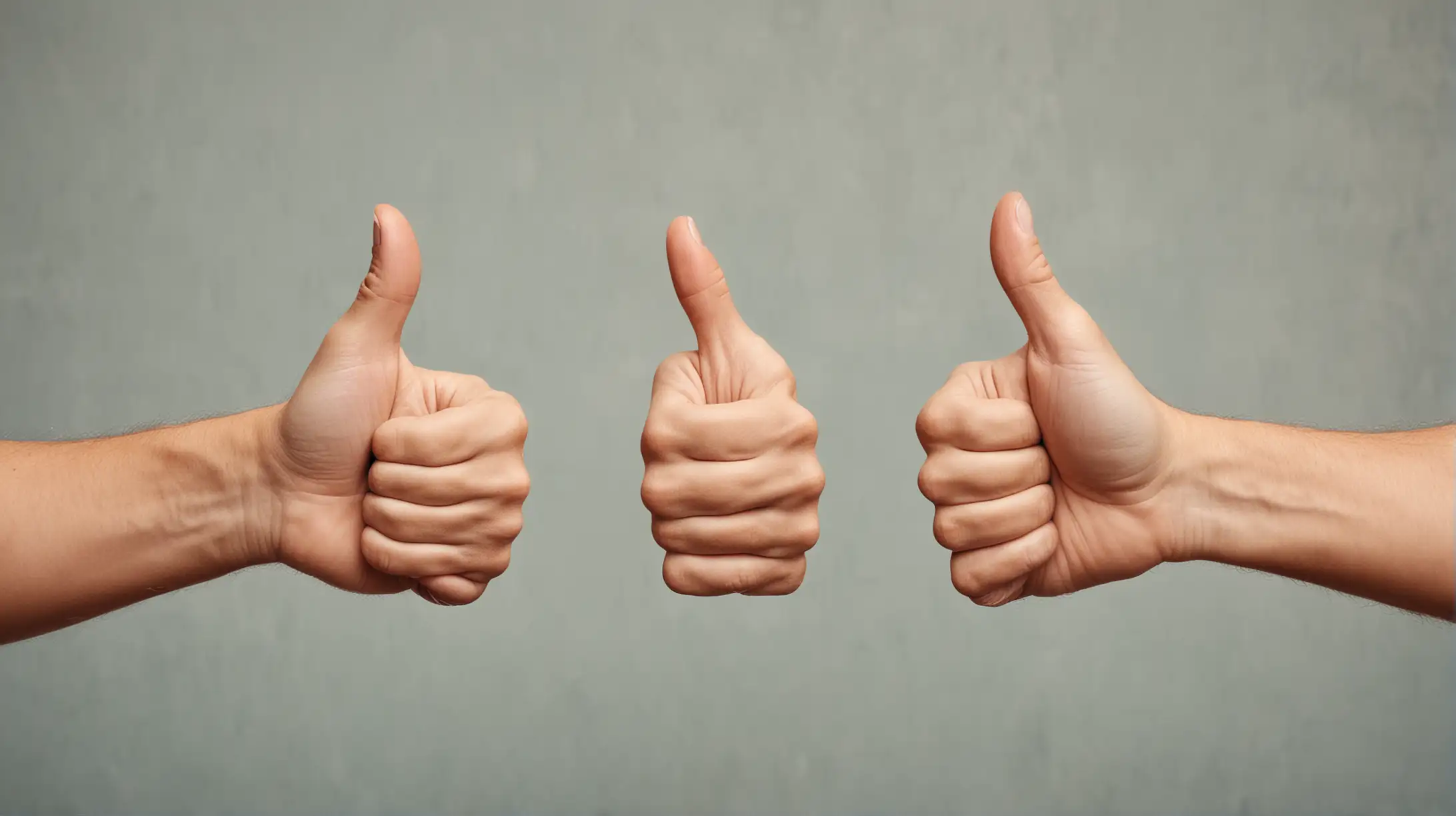 Three Hands Gesturing Thumbs Up in Unity and Success