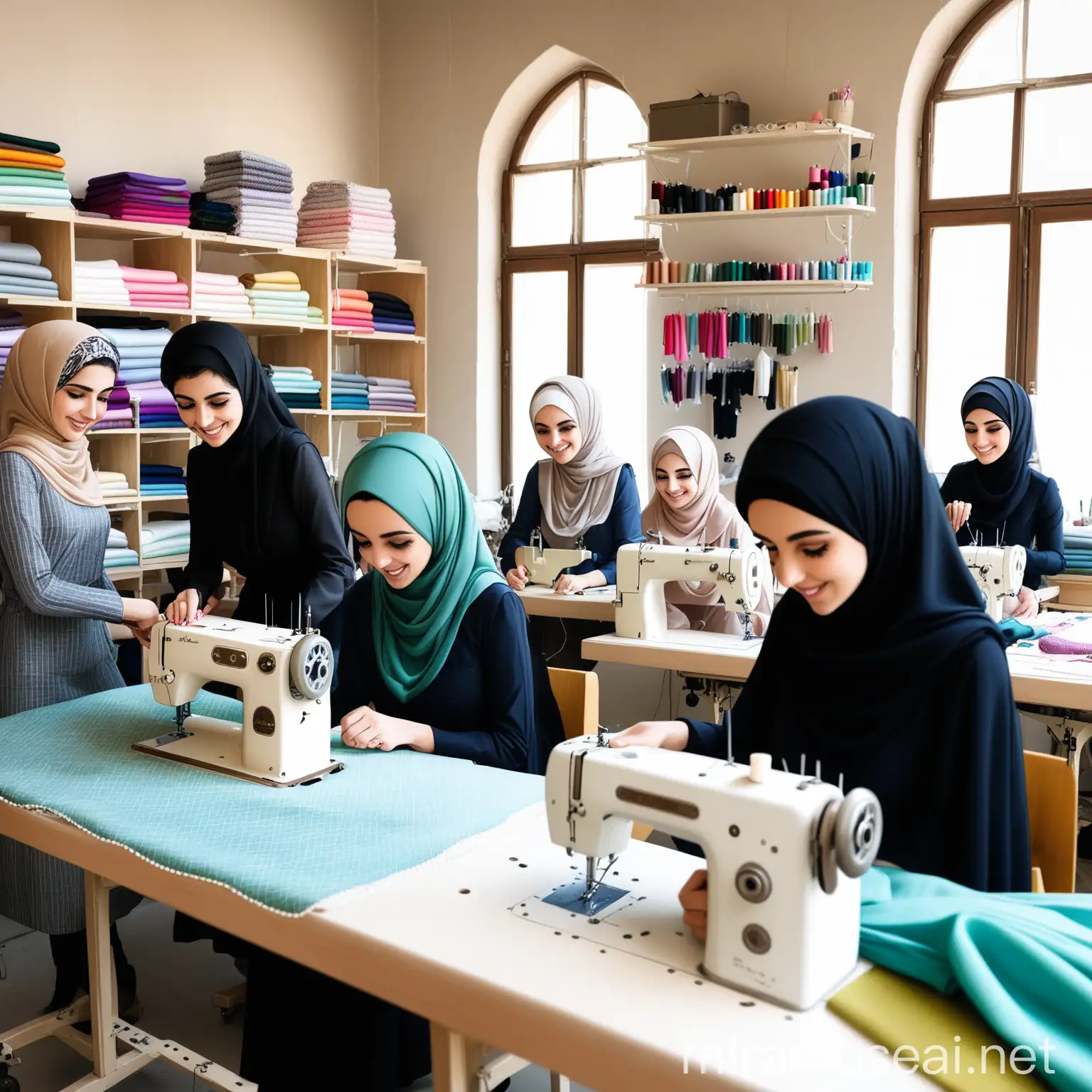 Iranian Women Tailors Creating Fashion in Stylish Workshop