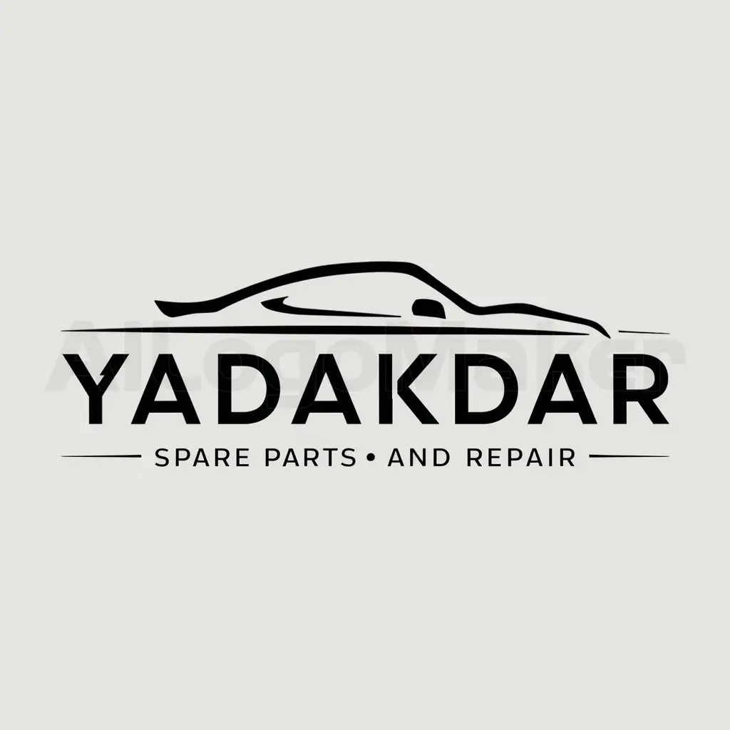 LOGO-Design-for-Yadakdar-Automotive-Repair-Shop-Emblem-with-Car-Spare-Parts-Theme