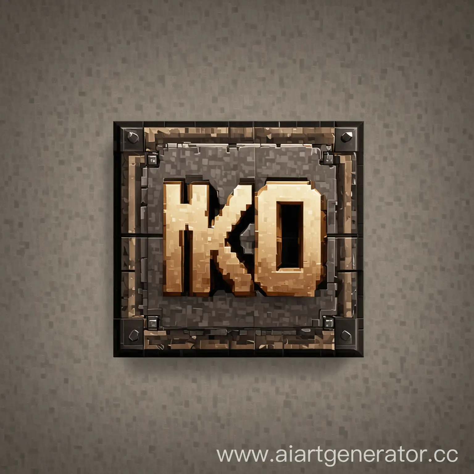 Иконка сервера в стиле майнкрафт с надписью К.Б.О

