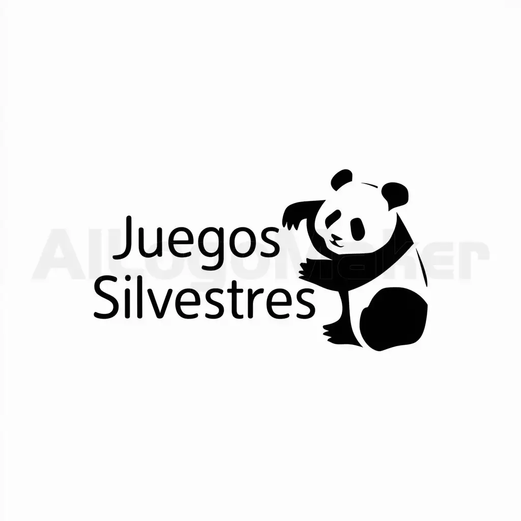 a logo design,with the text "Juegos Silvestres", main symbol:un panda,Minimalistic,be used in Education industry,clear background