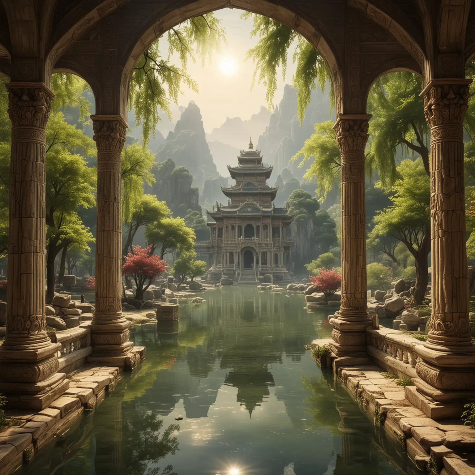 Tranquil Scene of Pain Relief Palace