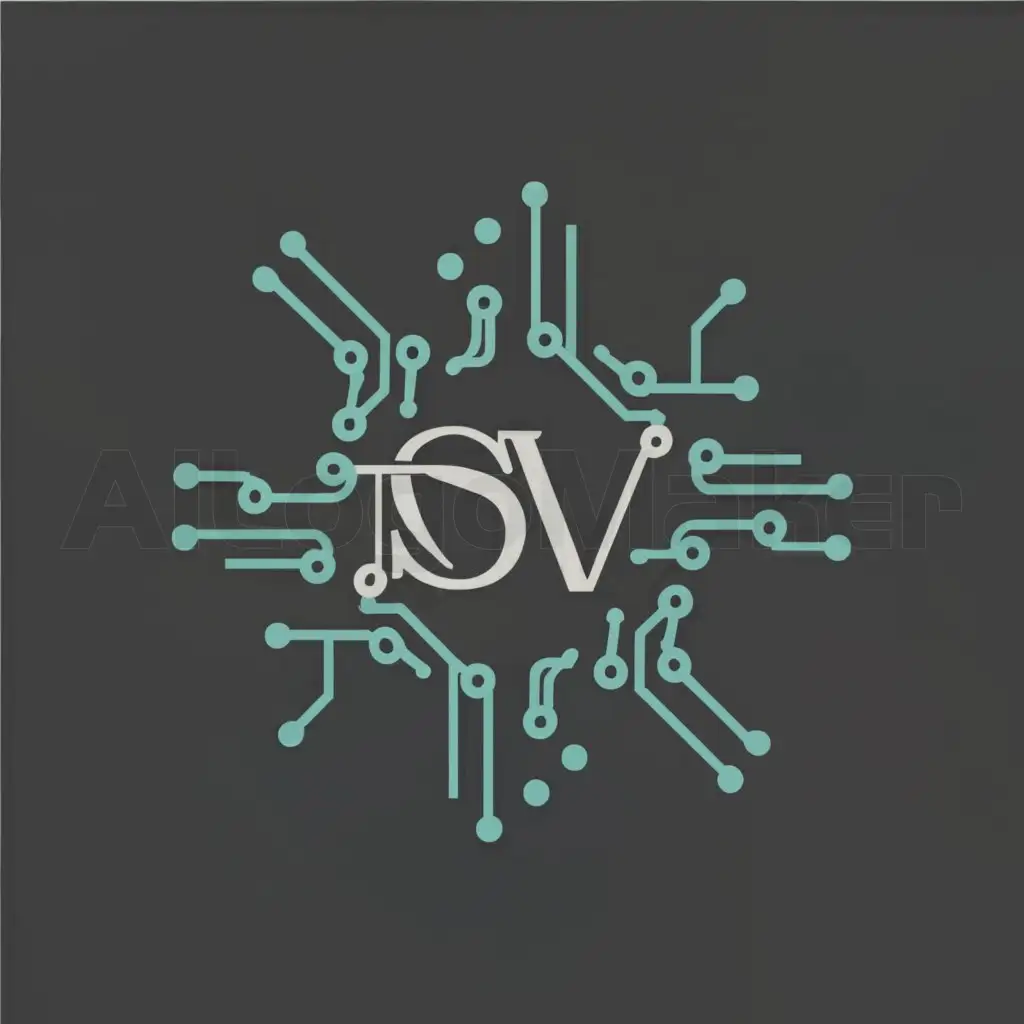 a logo design,with the text "SV", main symbol:Technology in round symbol,Moderate,be used in Technology industry,clear background