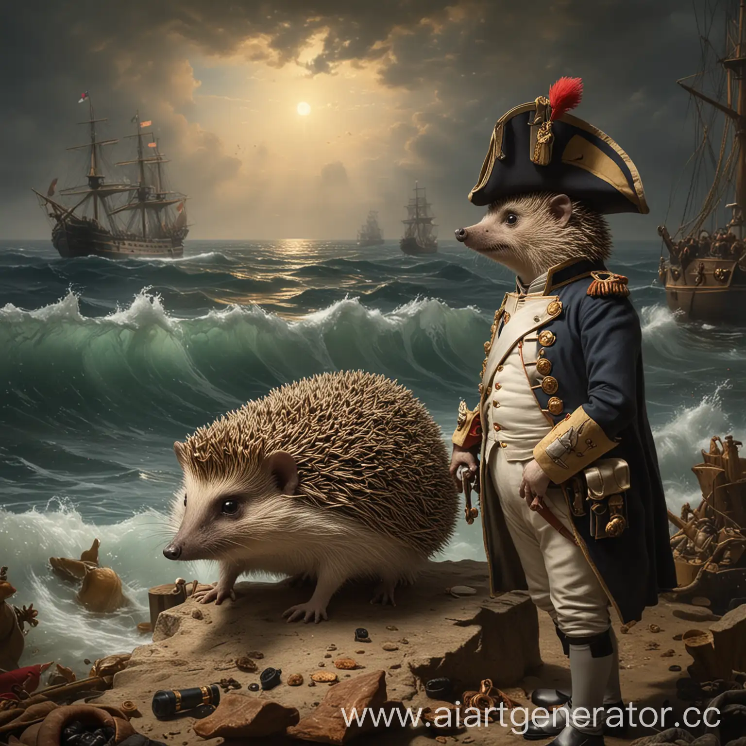 Curious-Hedgehog-Observes-Napoleon-at-Sea