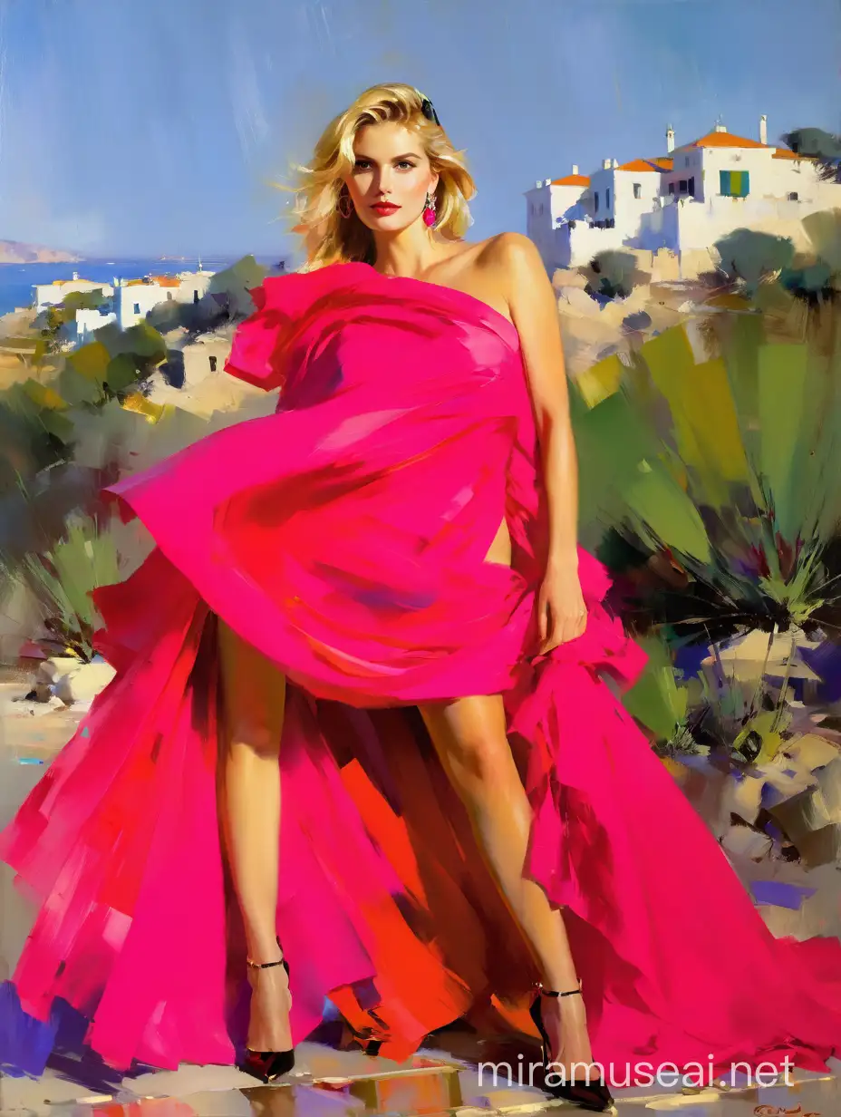 Blonde Supermodel Lana Medkova in High Fashion Pose by Pino Daeni Capturing Rare Beauty