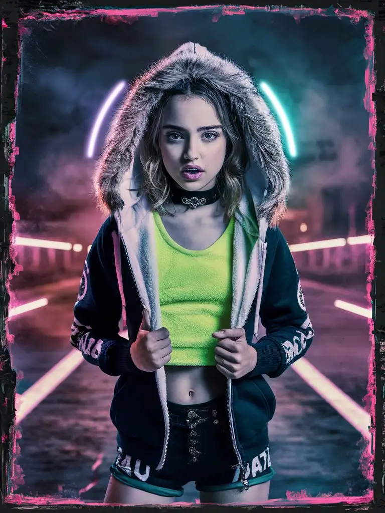 Siren-Teenager-in-Hot-Fur-Trim-Hoodie-and-Choker-Raw-Image-with-Badass-Filters-and-Effects