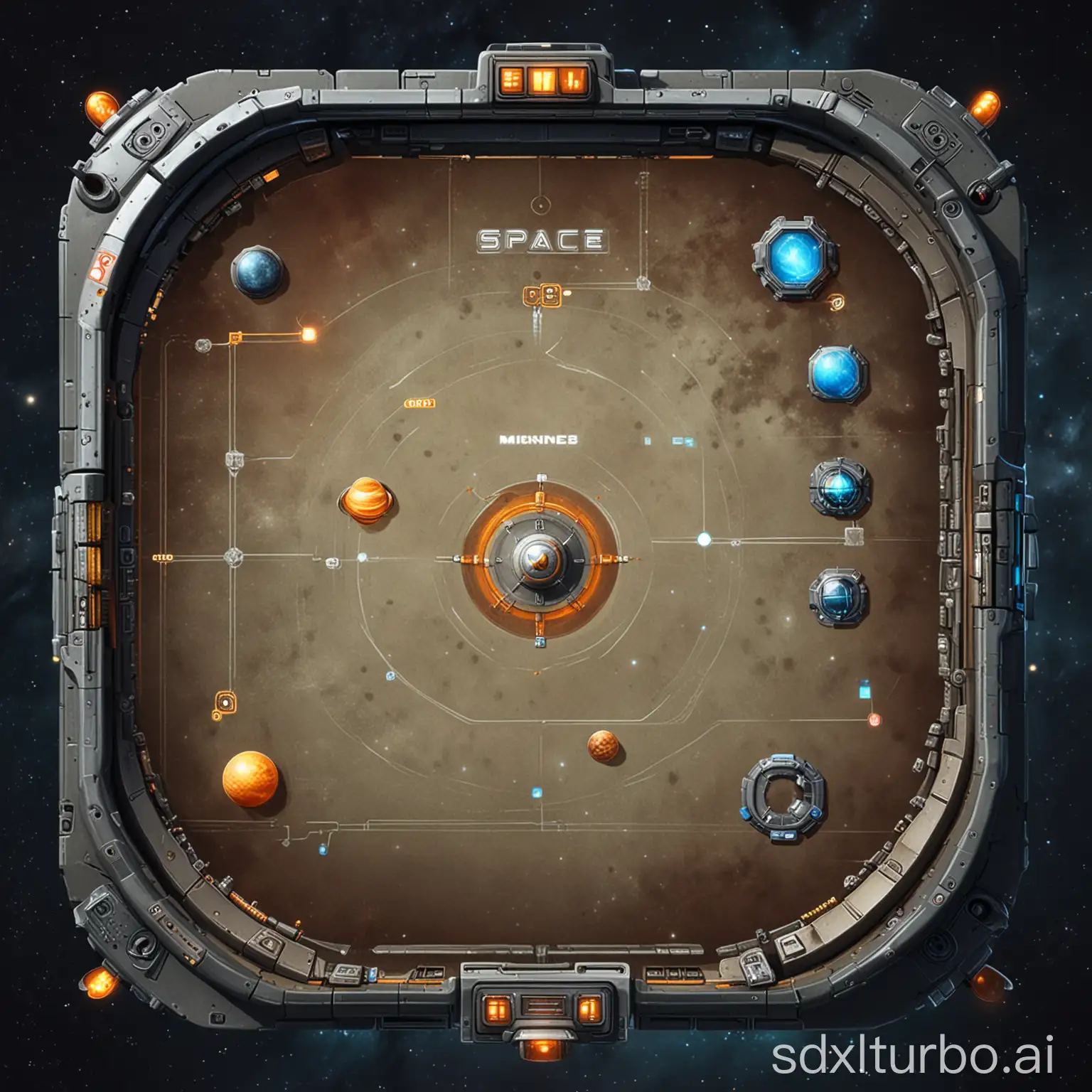  a mini map GUI element for a space game