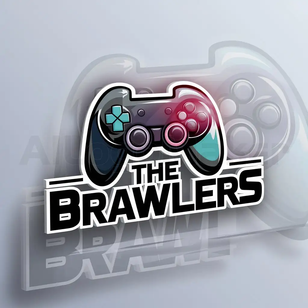 a logo design,with the text "THE BRAWLERS", main symbol:a video game pad,complex,clear background