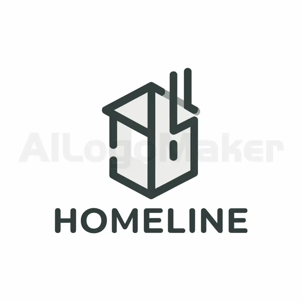 a logo design,with the text "Homeline", main symbol:house, pin, location,,complex,be used in Real Estate industry,clear background