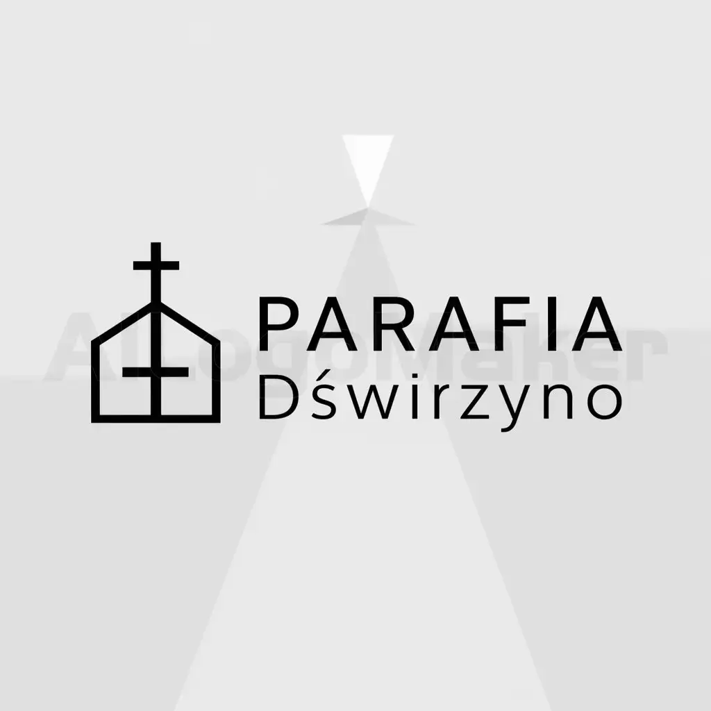 a logo design,with the text "Parafia Dźwirzyno", main symbol:Church,Moderate,be used in Religious industry,clear background