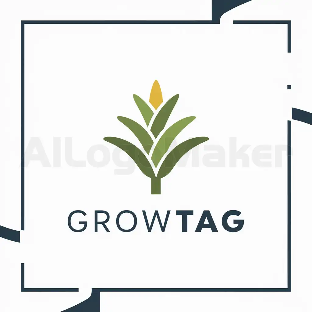 a logo design,with the text "GrowTag", main symbol:crop,Moderate,clear background