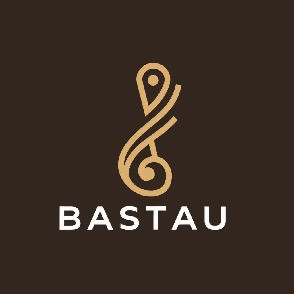 a logo design,with the text "BASTAU", main symbol:music and carved pattern,Minimalistic,be used in Others industry,clear background