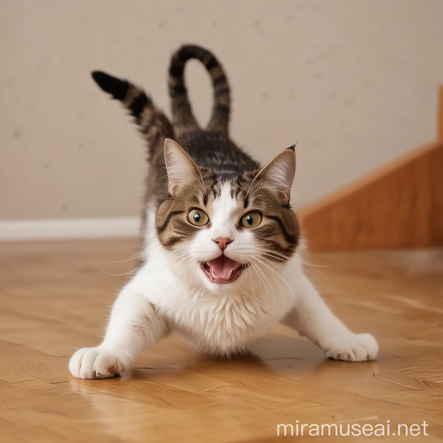 Playful Cats Making Silly Faces and Chasing Tails