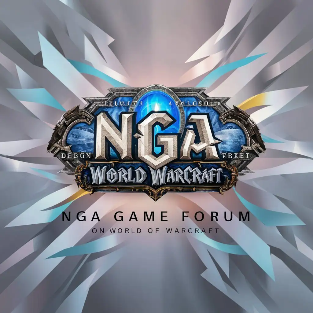 a logo design,with the text "nga game forum, World of Warcraft", main symbol:nga,complex,be used in Entertainment industry,clear background