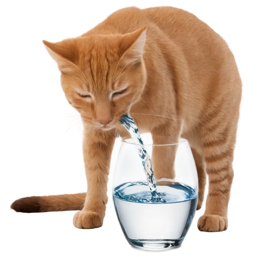 cat drinking water