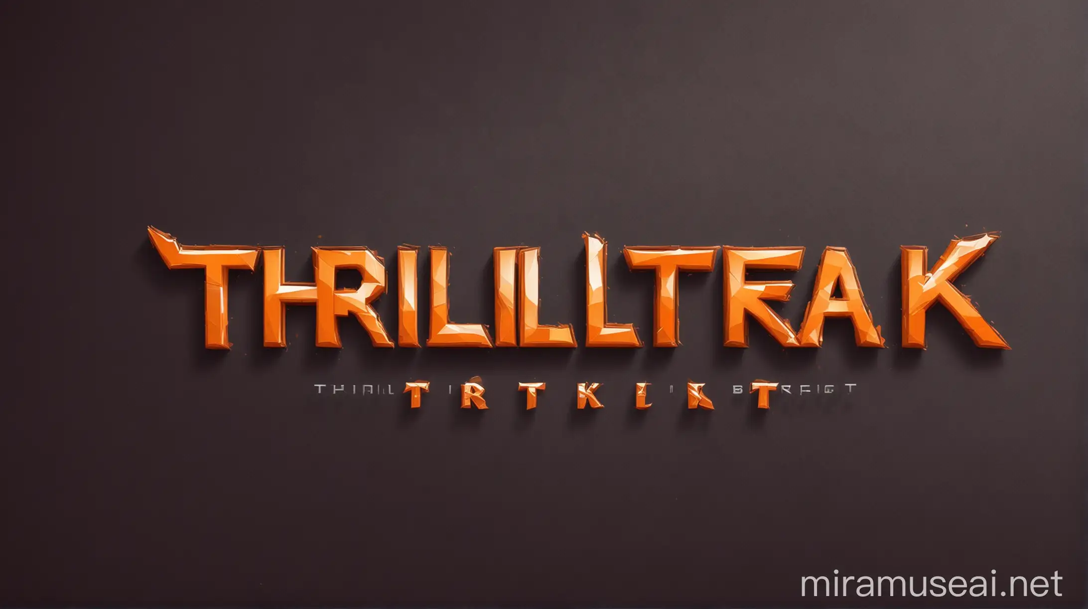 ThrillTrek Games Logo Design in Vibrant Orange Font Style
