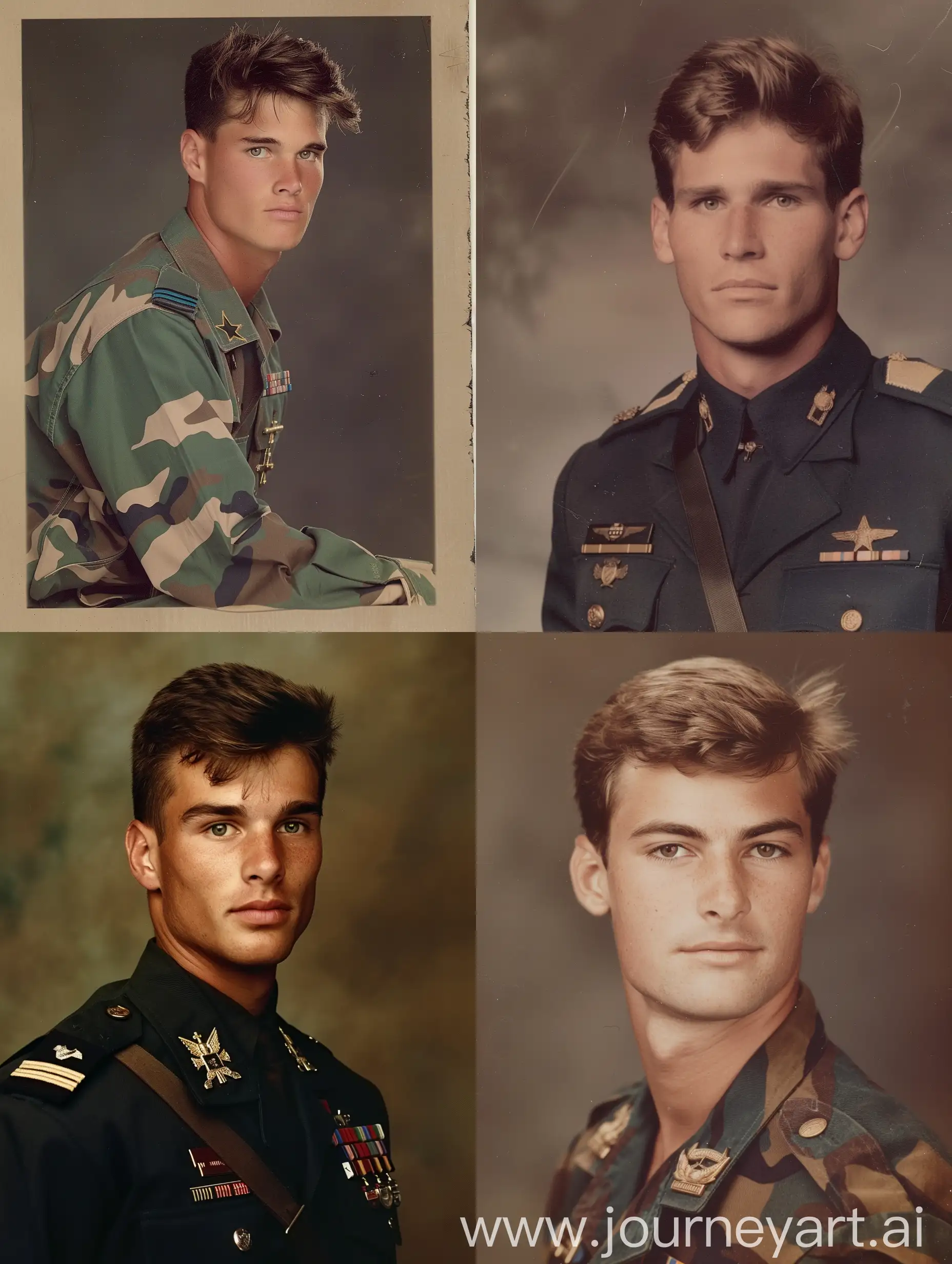 90's Yearbook Photo of a male military cadet