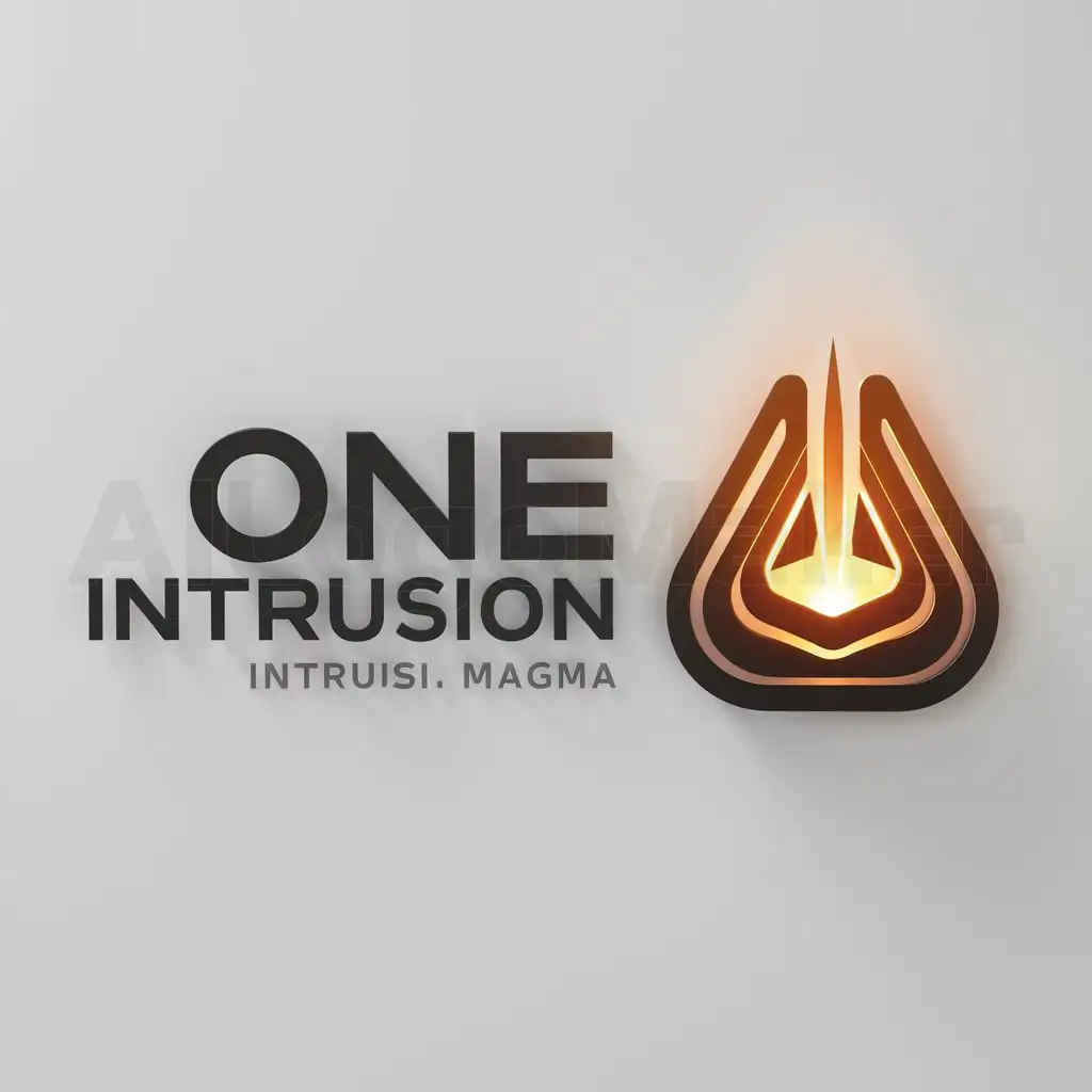 a logo design,with the text "One Intrusion", main symbol:Intrusi Magma,Moderate,clear background