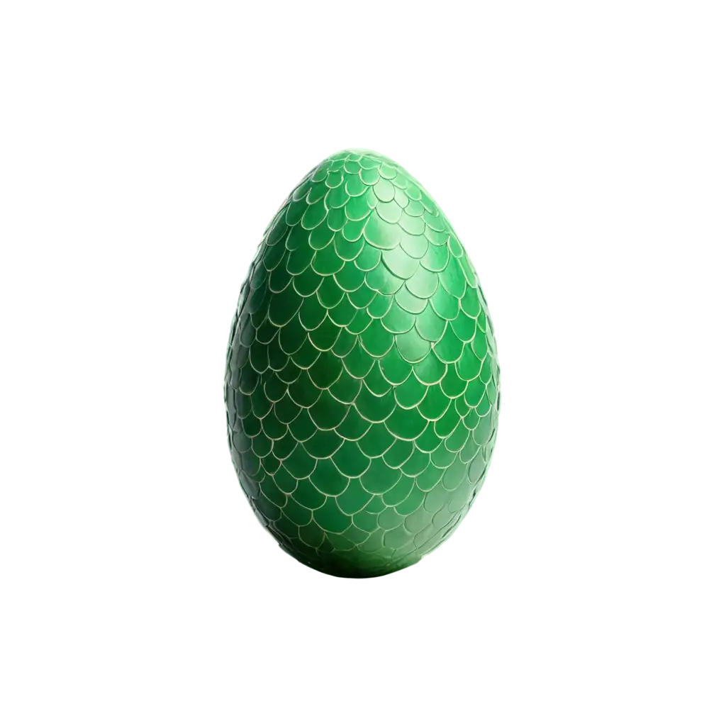 a dragon egg with green color