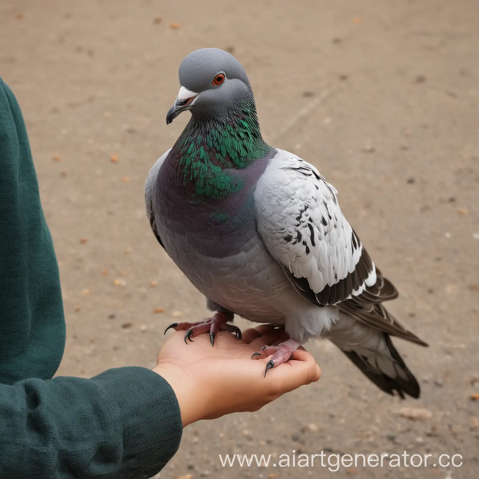 Petting-Pigeon-Gentle-Interaction-with-a-Feeding-Bird