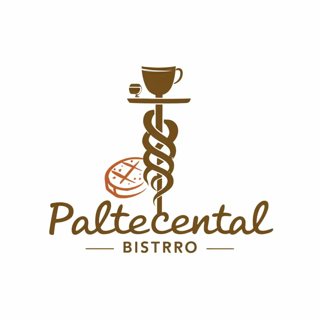 a logo design,with the text "Palatecental Bistro", main symbol:coffee and food but incorporate it to medical field,Moderate,clear background