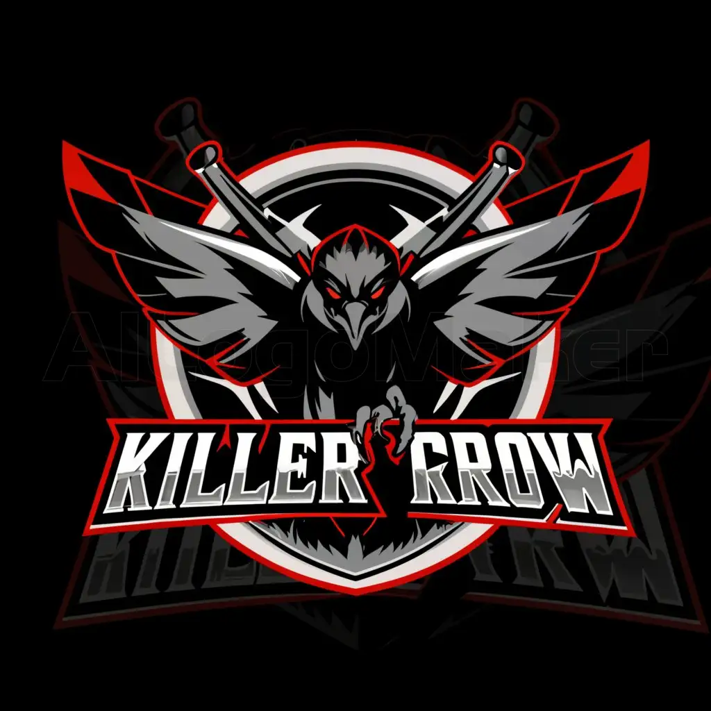 a logo design,with the text "Killer crow", main symbol:Crow,Moderate,be used in Game industry,clear background