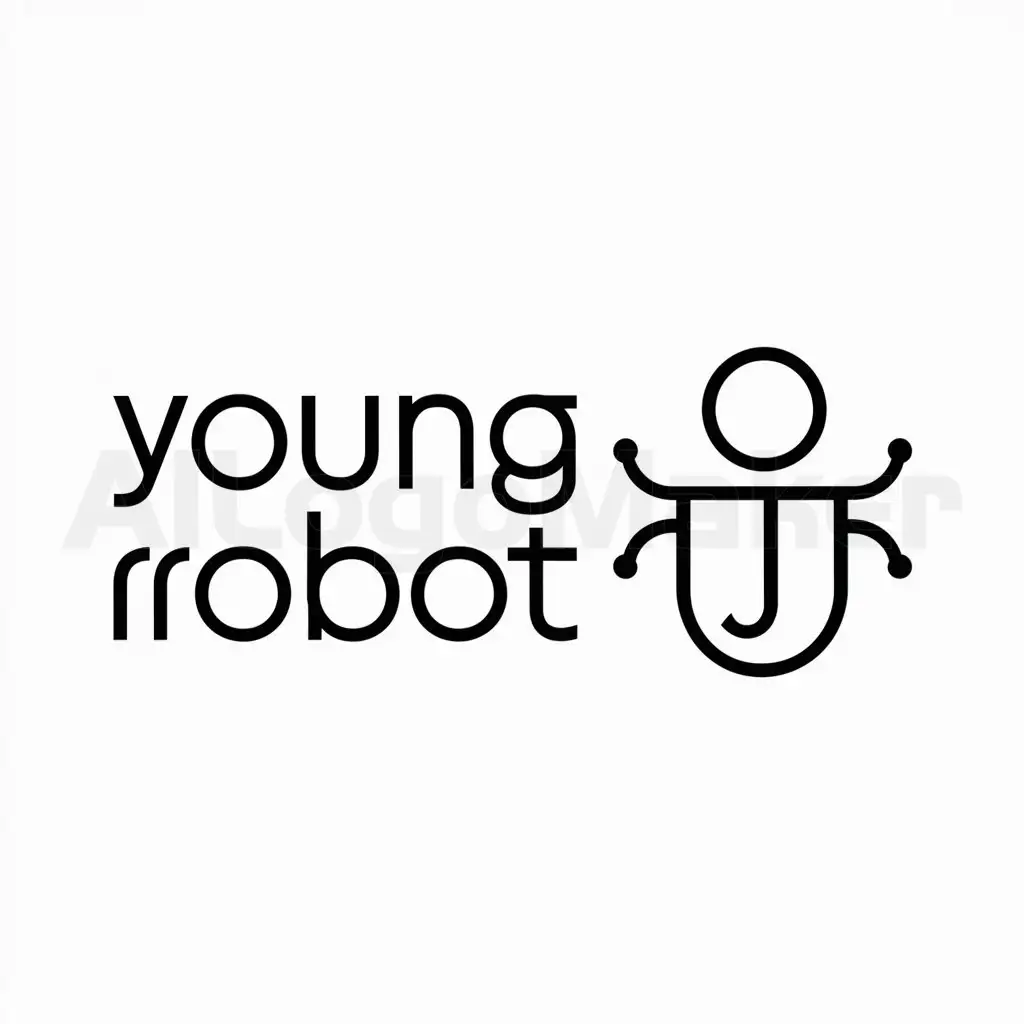 a logo design,with the text "Young Robot", main symbol: Young Robot (I assume "Jovem Robô" is Portuguese for "Young Robot"),Minimalistic,be used in Education industry,clear background