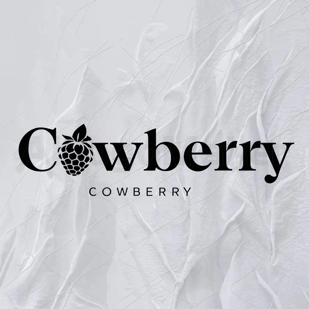 LOGO-Design-For-Cowberry-Vibrant-Red-Text-with-Cowberry-Symbol-on-Clear-Background
