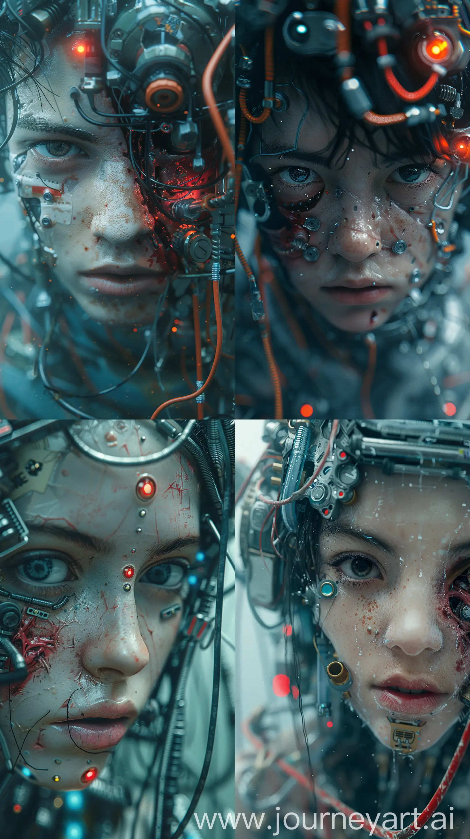 HyperDetailed-SciFi-Hybrid-Human-and-Robot-in-Dystopian-Environment