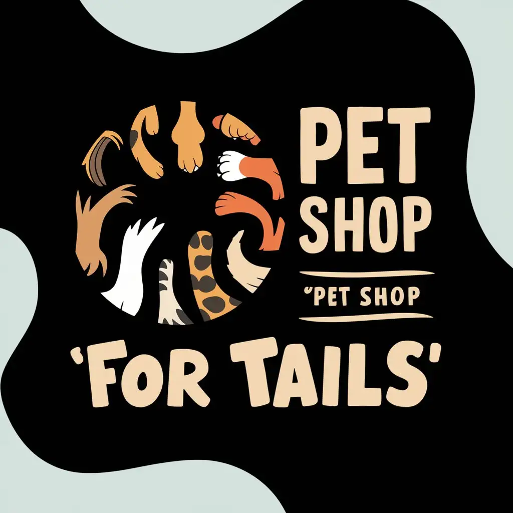 a logo design,with the text "Pet shop 'for tails'", main symbol:animal tails,Moderate,clear background