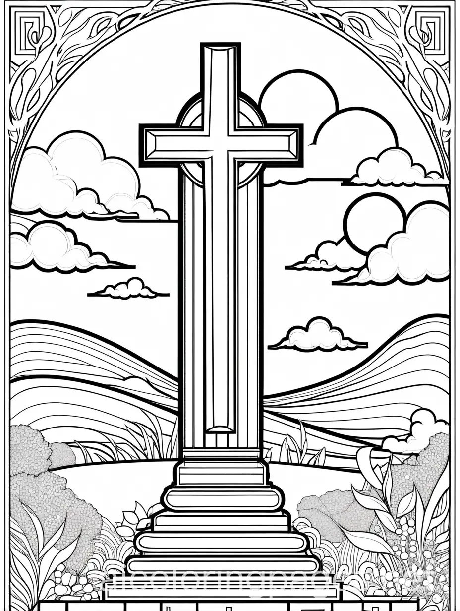 The Lord is my light and my salvation, Coloring Page, black and white, line art, white background, Simplicity, Ample White Space