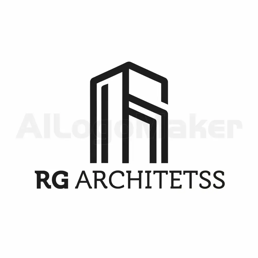 a logo design,with the text "RG Architects", main symbol:Building,Minimalistic,be used in Construction industry,clear background
