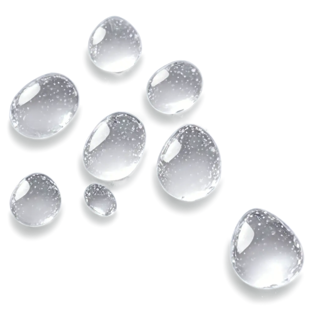 Dew droplets on white crystalline alum stones