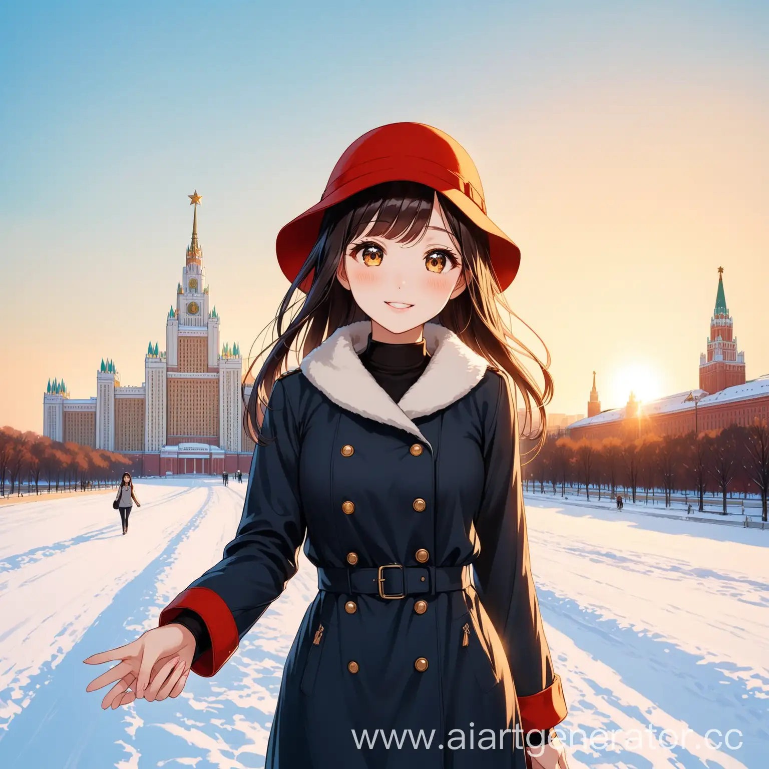 Cheerful-Anime-Girl-Admiring-Moscow-State-University