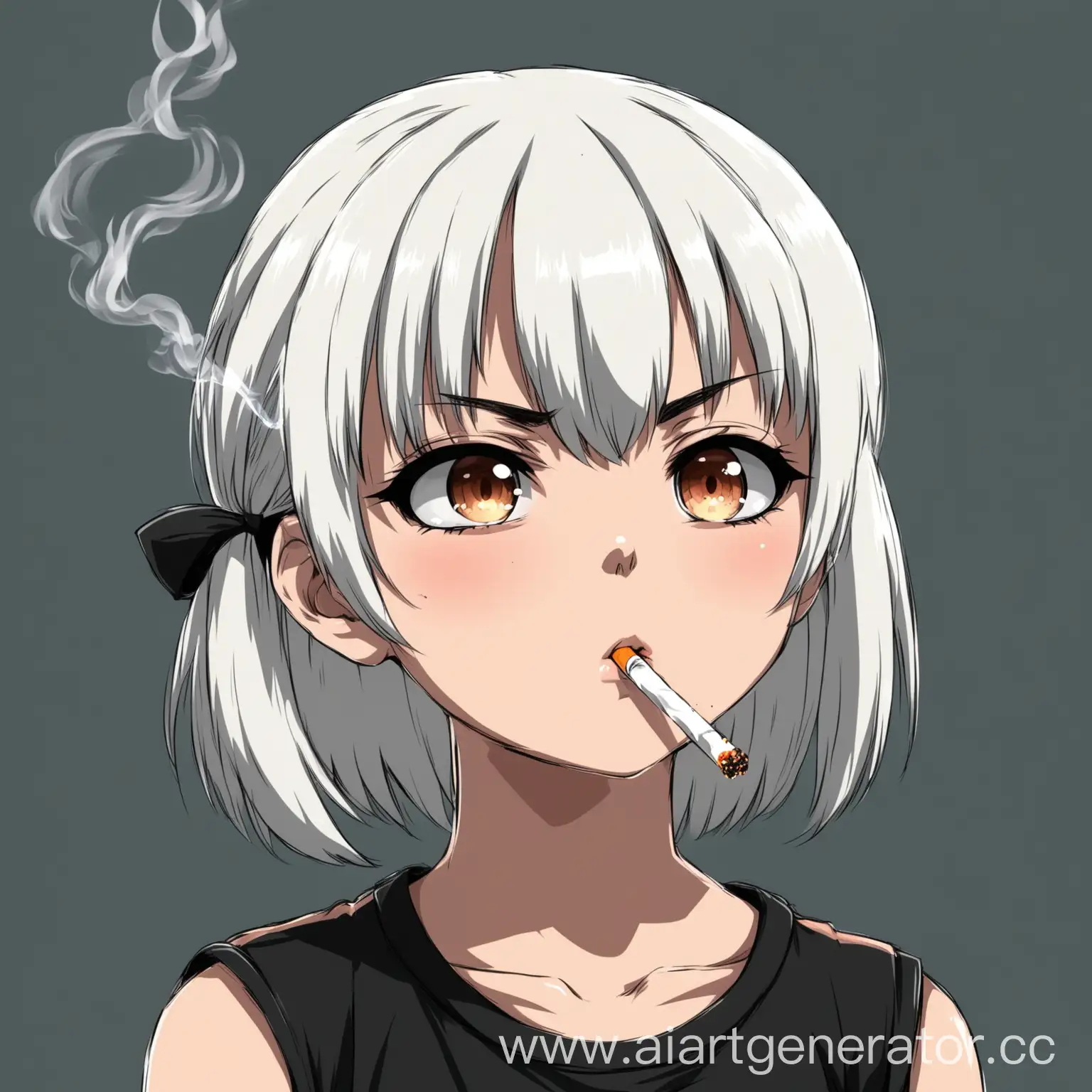 Anime-Style-Loli-Girl-Smoking-Cigarette-with-Unfriendly-Expression