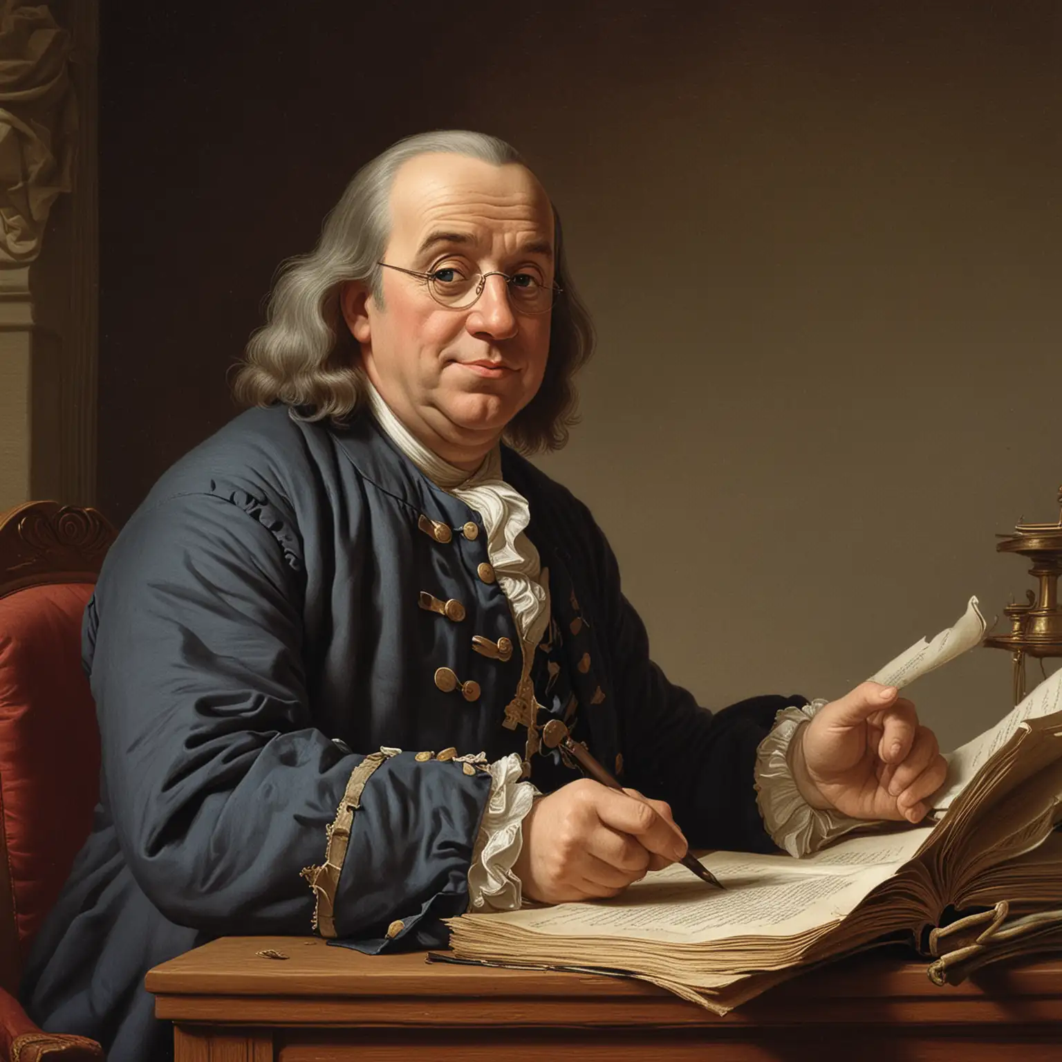 Benjamin Franklin Giving a Speech
