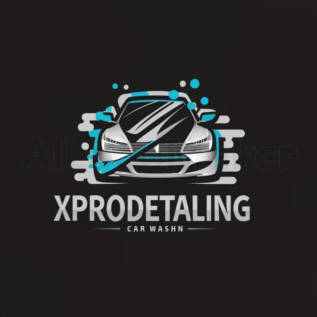 a logo design,with the text "Xprodetailing", main symbol:Car wash,Moderate,be used in Car wash industry,clear background