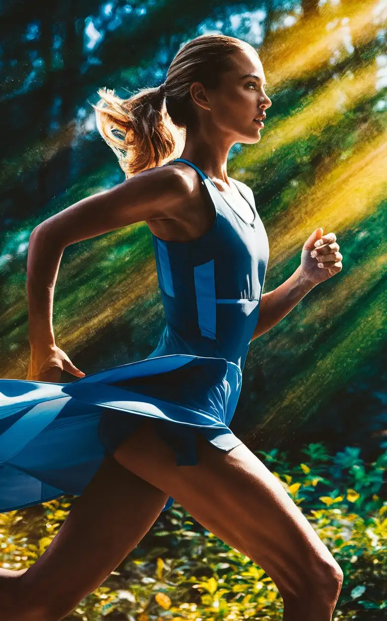 Active-Woman-Running-Outdoors-in-Bright-Sunlight