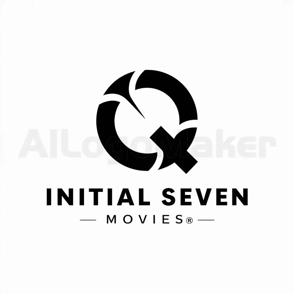 a logo design,with the text "initial seven movies", main symbol:CQ,Minimalistic,be used in ying shyi industry,clear background