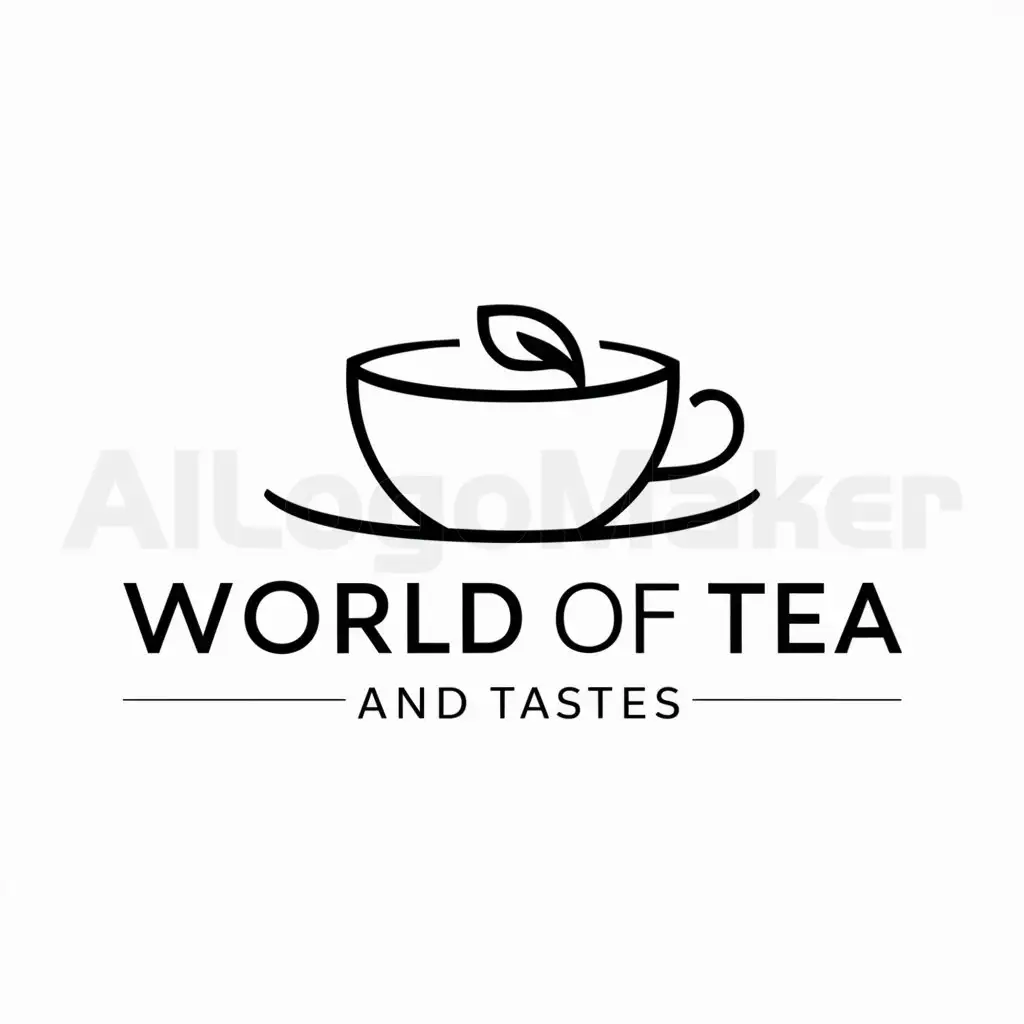 LOGO-Design-For-World-of-Tea-and-Tastes-Minimalistic-Teacup-Symbol-for-Restaurant-Industry
