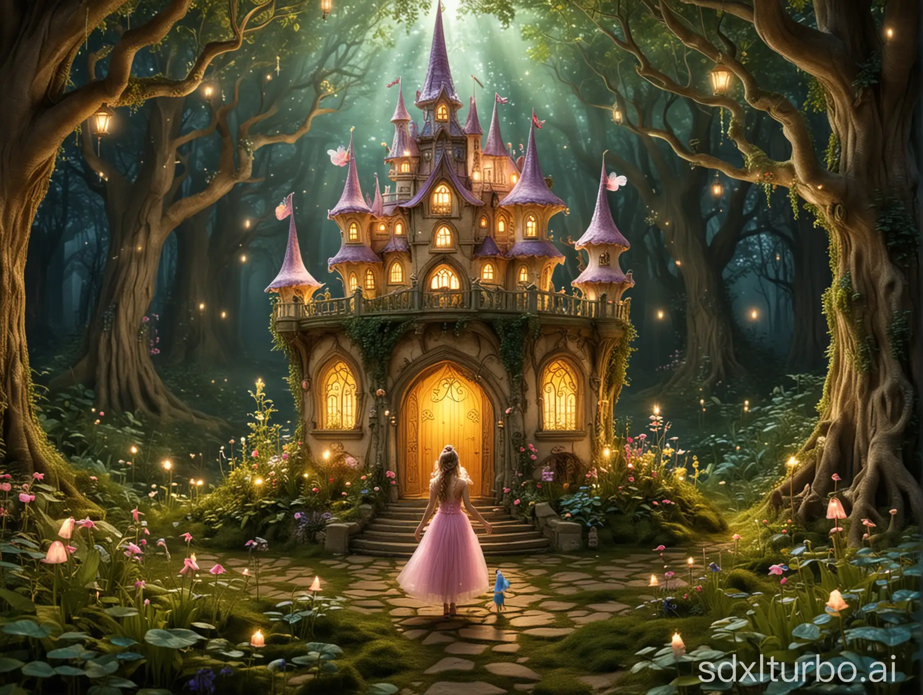 a fairy in an enchanted forest and Fairy Palace