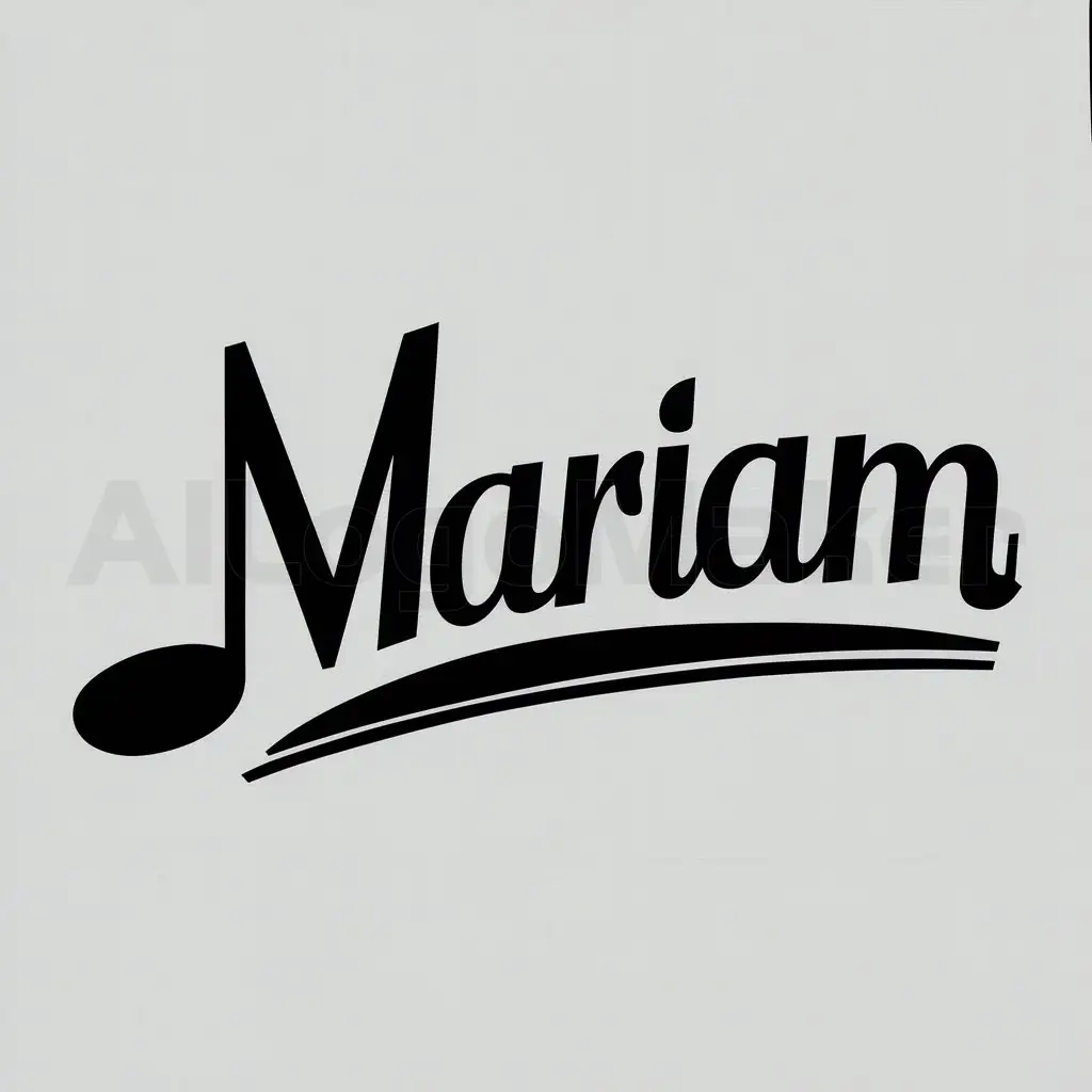 LOGO-Design-For-Mariam-Musical-Notes-with-Moderate-Font