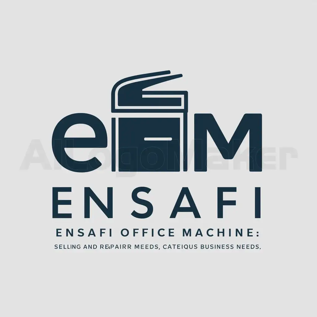 a logo design,with the text "EOM", main symbol: EOM is short for "ENSAFI Office Machine". The brand owner sells and repairs office machines, including large copy machines.,Moderate,be used in Others industry,clear background