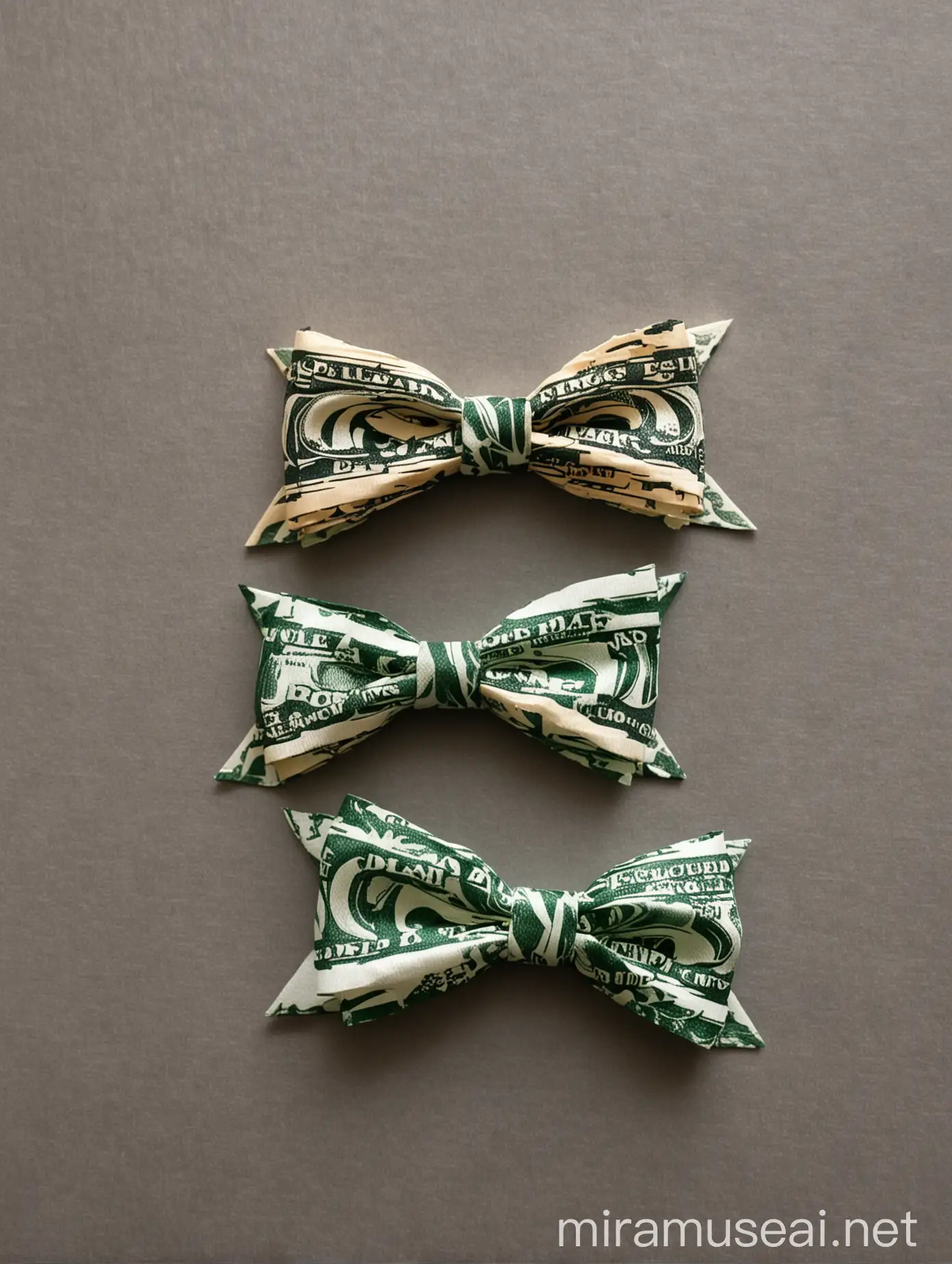 Colorful Dollar Bows for Gift Wrapping