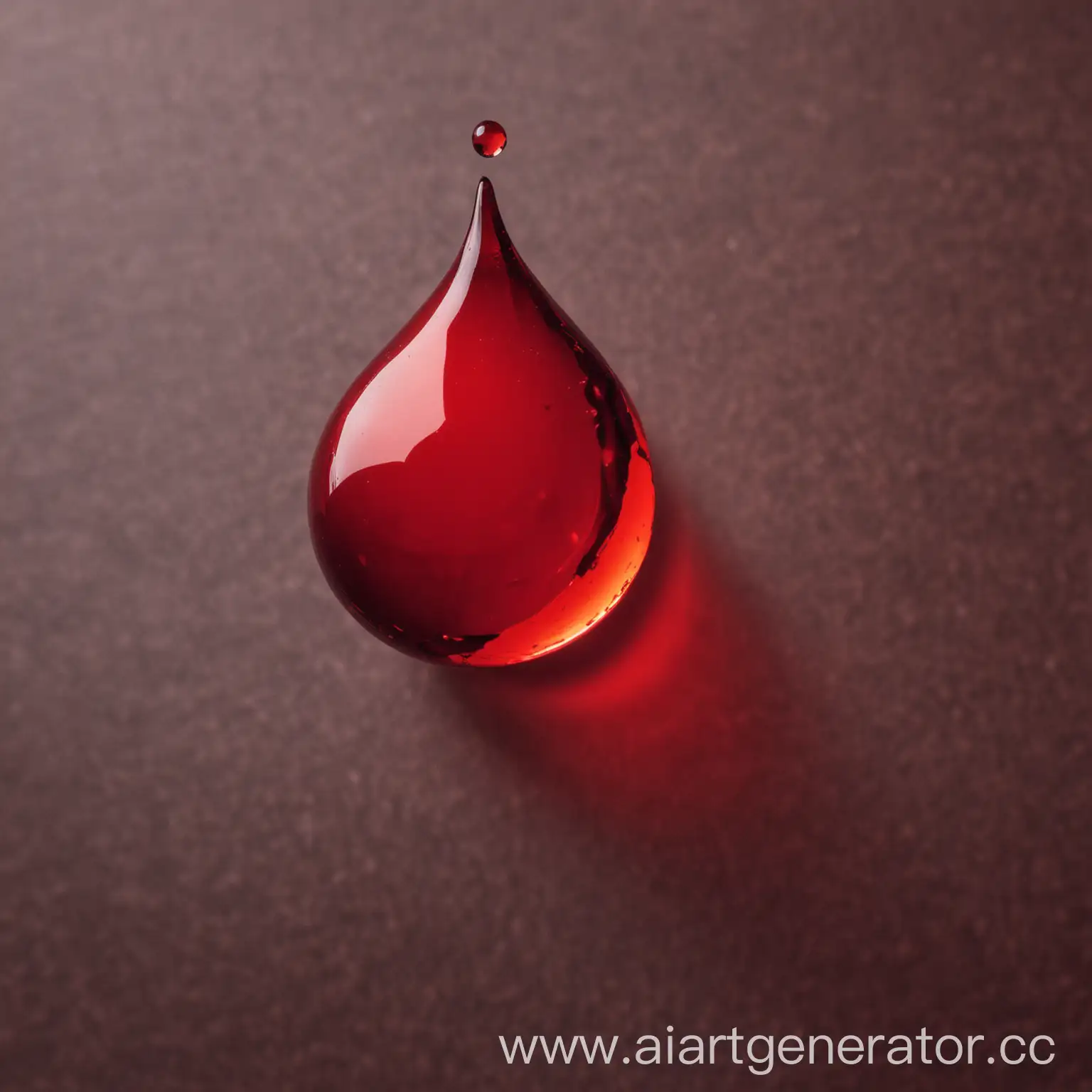 Vibrant-Red-Drop-Shape-on-Reflective-Surface