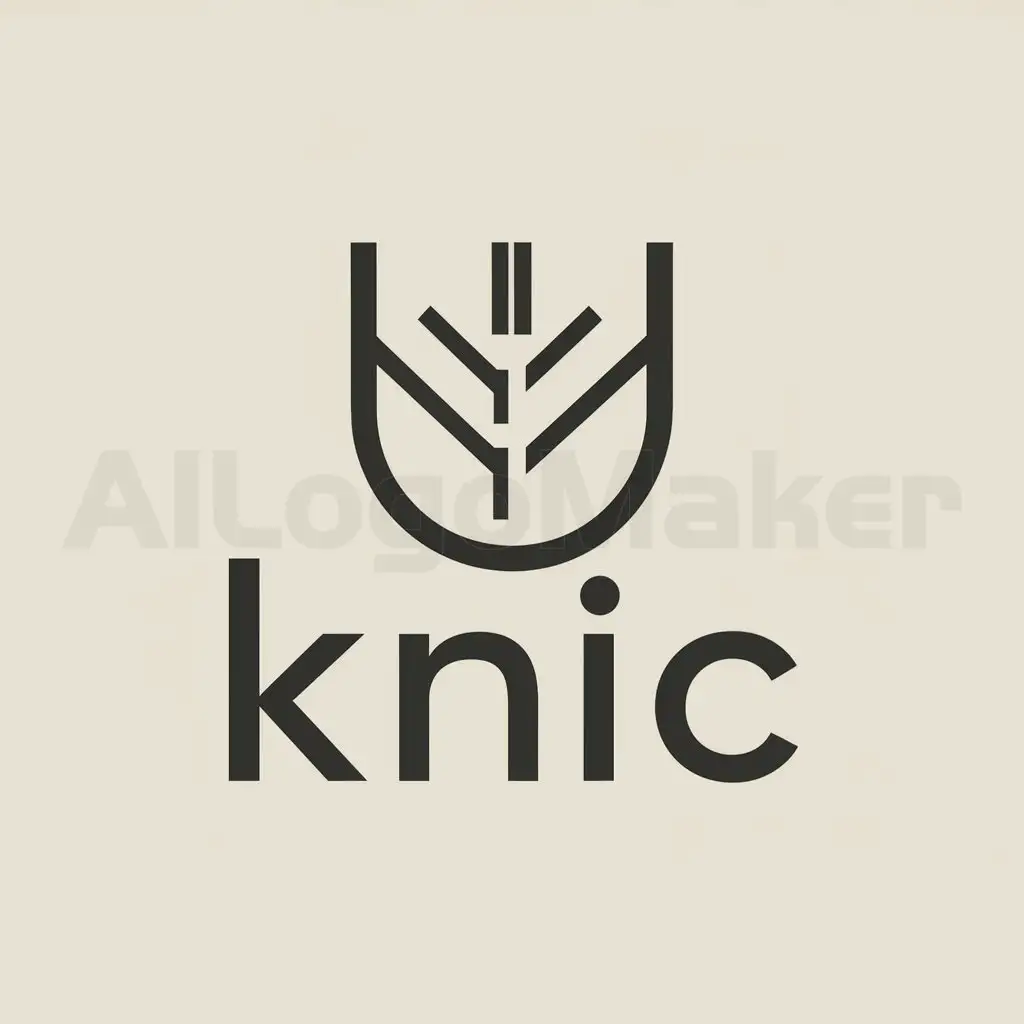 a logo design,with the text "KNIC", main symbol: The input language is Arabic, and the translated word in English is "crops" or "agriculture.",Moderate,be used in Others industry,clear background
