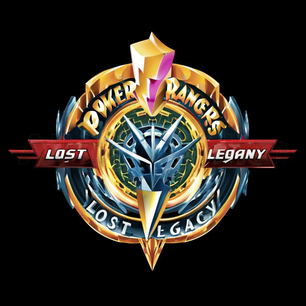 a logo design,with the text "power rangers lost legacy symbol", main symbol:logo for a power rangers fan move power rangers lost legacy's with the name of the move,Moderate,clear background