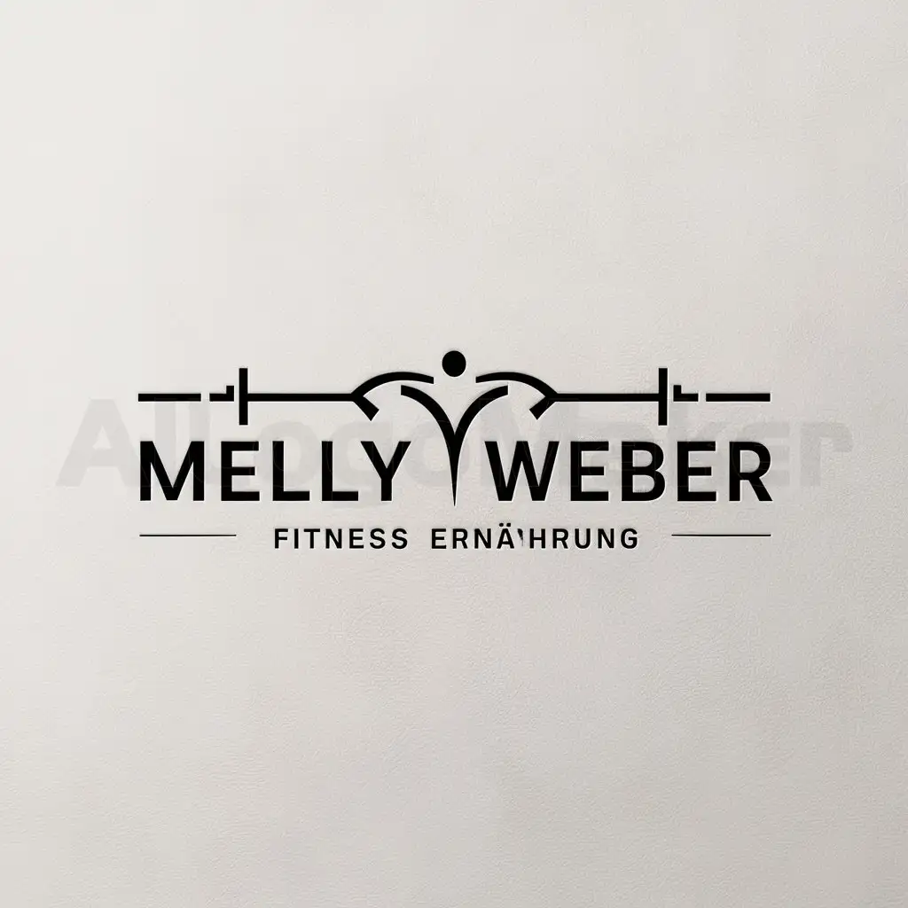 a logo design,with the text "Melly Weber", main symbol:Fitness Ernährung,Minimalistic,be used in Sports Fitness industry,clear background