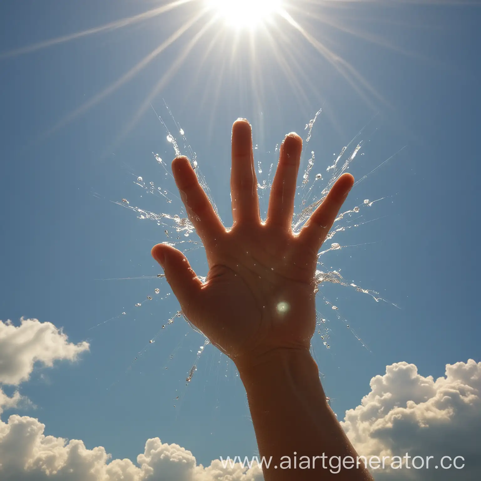 свободная пластика руки облака вода пух солнце лучи игра лёгкость